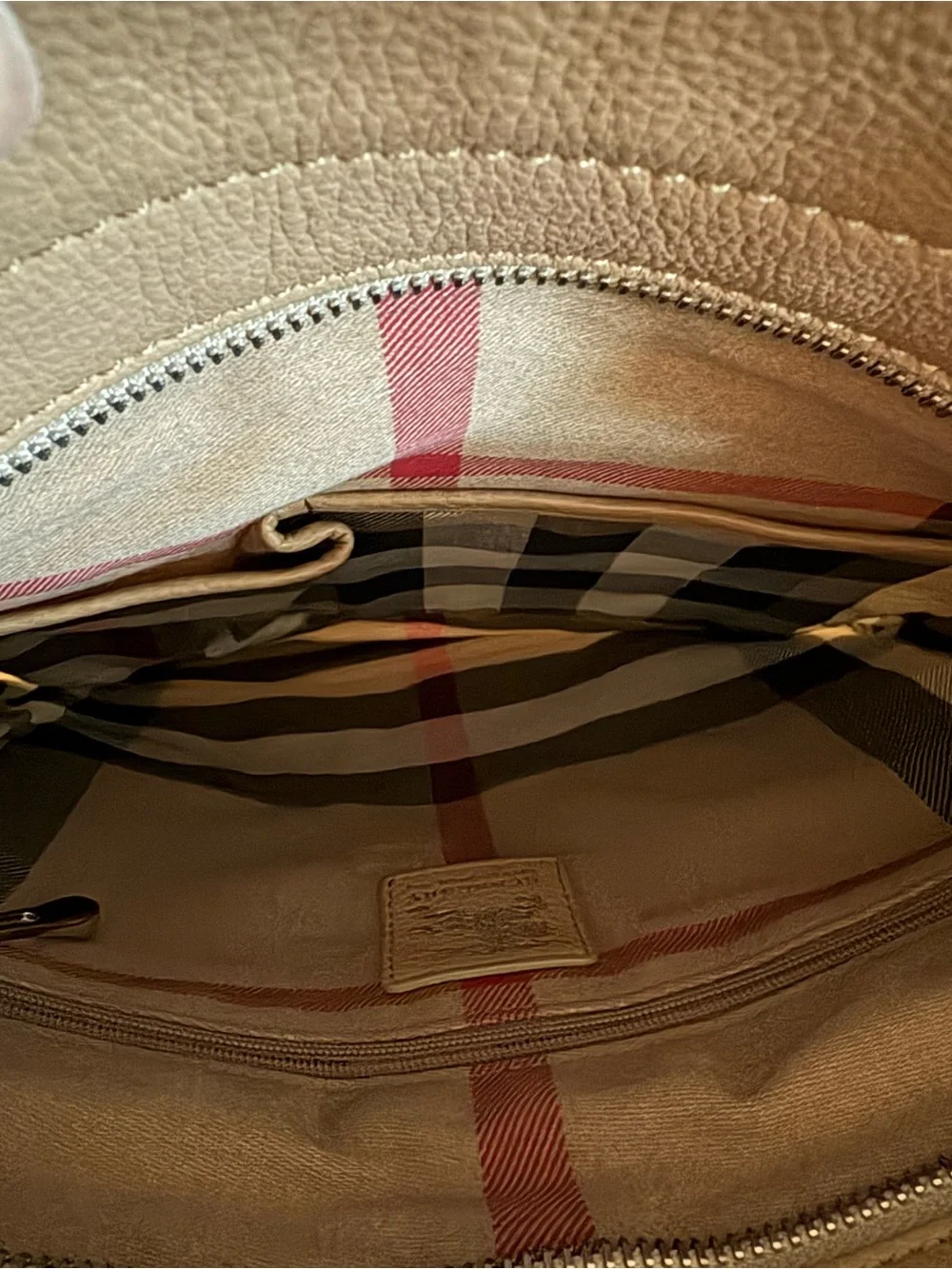 Burberry White and Tan Canvas Messenger Bag with Embroidered Equestrian Logo